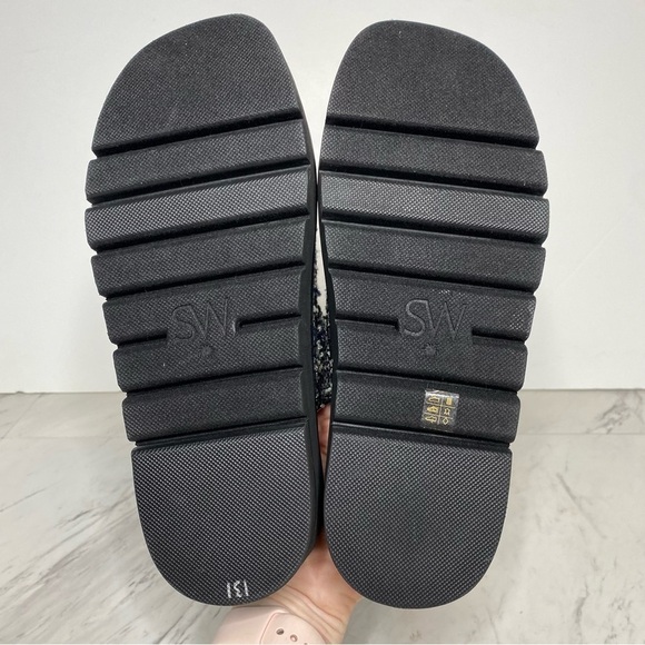 New! Stuart Weitzman Zoe Lift Embellished Tweed Sandal 8 1/2 B - Picture 13 of 14